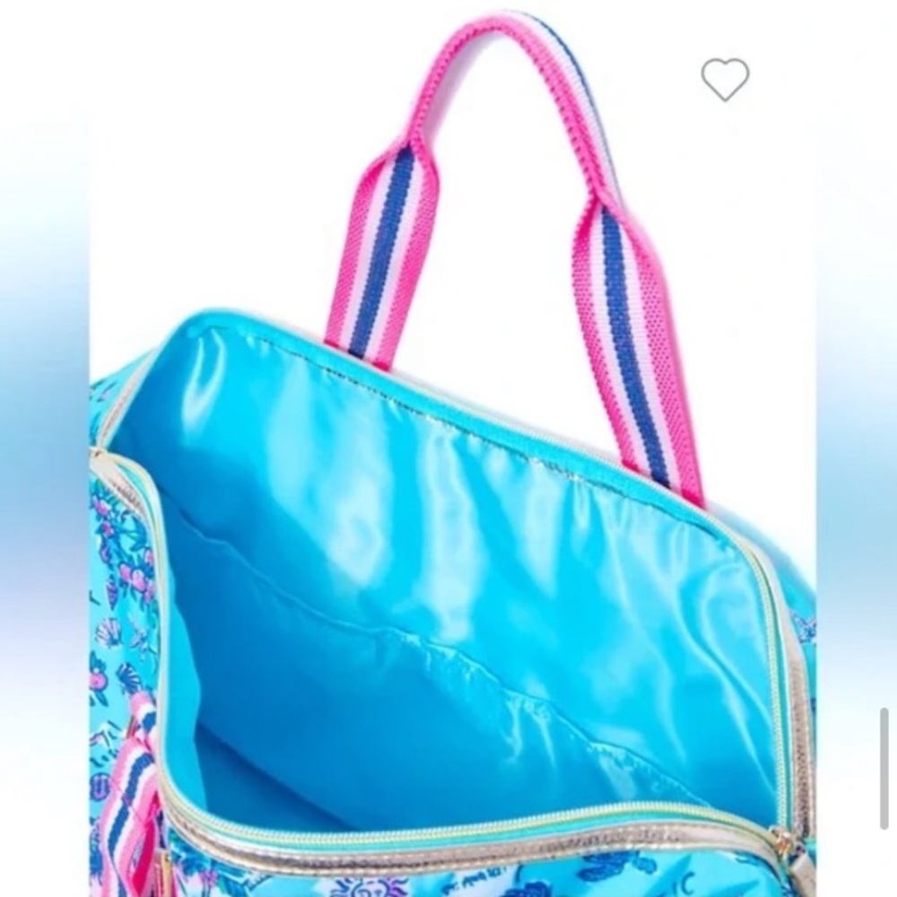 NWT✨Lilly Pulitzer Road Trip Special Edition Tropical Blue Pink Getaway Bag RARE - Picture 4 of 13